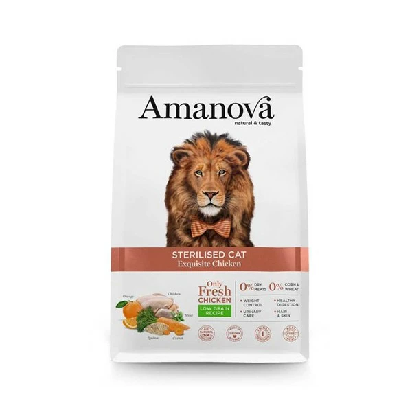 Amanova Sterilizzato Gatto Secco Exquisite Pollo 1,5 Kg 1 Amanova Sterilizzato Gatto Secco Exquisite Pollo 1,5 Kg