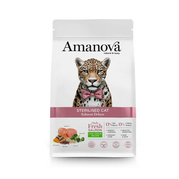 Amanova Sterilizzato Gatto Secco De Luxe Salmone 1,5 Kg 1 Amanova Sterilizzato Gatto Secco De Luxe Salmone 1,5 Kg