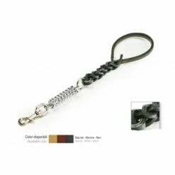 Eurocuoio Guinzaglio Tripla Treccia In Cuoio Con Molla