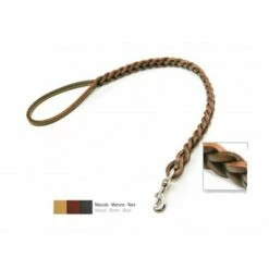 Eurocuoio Guinzaglio Doppia Treccia In Cuoio