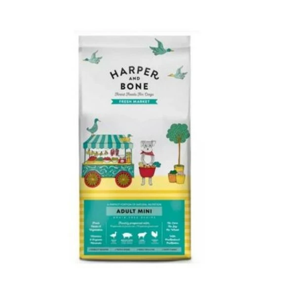 Harper And Bone Fresh Market Adult Mini Cane Secco Anatra, Maiale Iberico, Agnello &... 1 Harper And Bone Fresh Market Adult Mini Cane Secco Anatra, Maiale Iberico, Agnello &...