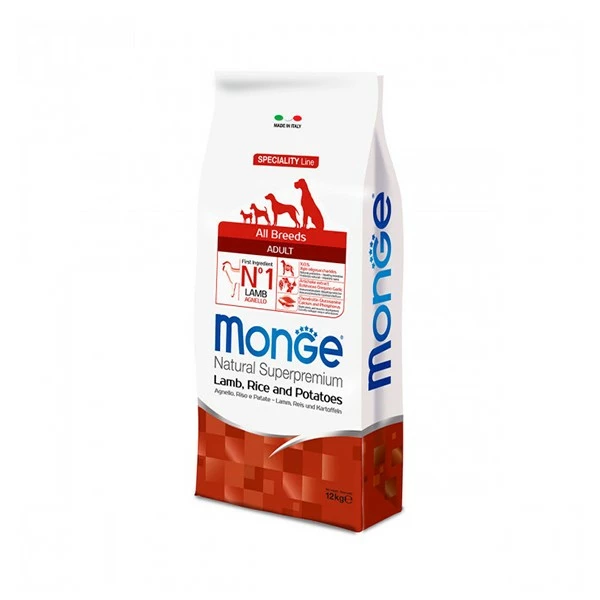 Monge Natural Superpremium Cane Secco All Breeds Adult Agnello, Riso & Patate 12 Kg 1 Monge Natural Superpremium Cane Secco All Breeds Adult Agnello, Riso & Patate 12 Kg