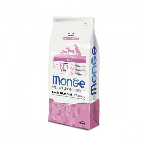 Monge Natural Superpremium Cane Secco All Breeds Adult Maiale, Riso & Patate 12 Kg 1 Monge Natural Superpremium Cane Secco All Breeds Adult Maiale, Riso & Patate 12 Kg