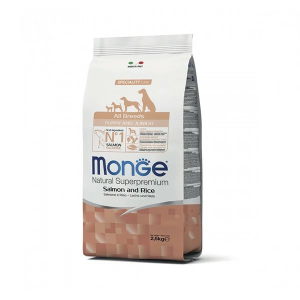 Monge Natural Superpremium Secco Cane Puppy All Breeds Salmone & Riso 2,5 Kg 1 Monge Natural Superpremium Secco Cane Puppy All Breeds Salmone & Riso 2,5 Kg