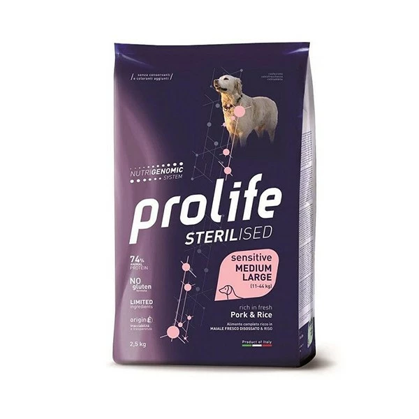 Prolife Cane Secco Sterilizzato Sensitive Medium Large Maiale E Riso 2.5 Kg 1 Prolife Cane Secco Sterilizzato Sensitive Medium Large Maiale E Riso 2.5 Kg