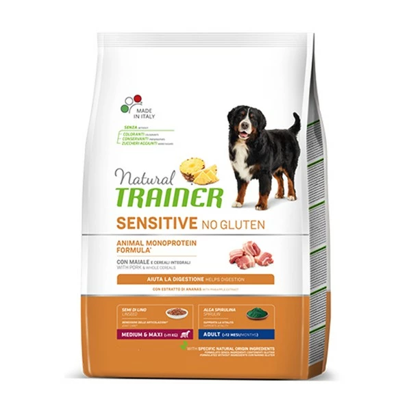 Trainer Natural Cane Secco Sensitive No Gluten Adult Medium Maxi Maiale 12 Kg 1 Trainer Natural Cane Secco Sensitive No Gluten Adult Medium Maxi Maiale 12 Kg