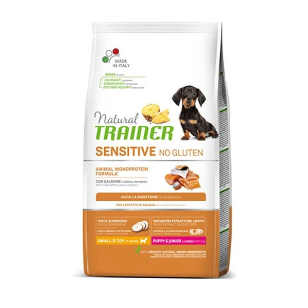 Trainer Natural Cane Secco Sensitive No Gluten Small&Toy Puppy Salmone 2 Kg 1 Trainer Natural Cane Secco Sensitive No Gluten Small&Toy Puppy Salmone 2 Kg